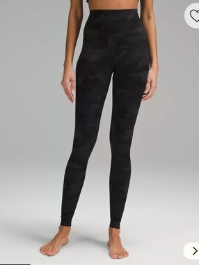 Lululemon Align Super High Rise Gray Camo Leggings, 28 Inch Length, Size 8